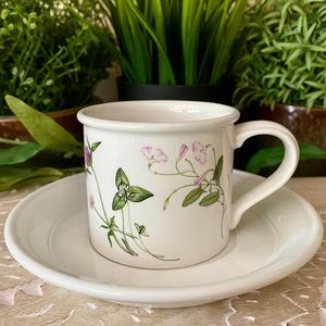 Discontinued Portmeirion Queens Hidden Garden Coffee Cup & Saucer 1983-2001